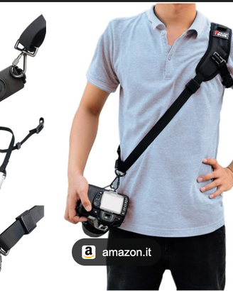 tracolla fotocamera sgancio rapido cinghia ascella