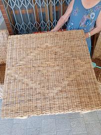 Tavolo in Vimini rattan +sedie