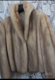 pelliccia di visone bomber colore panna o perla 