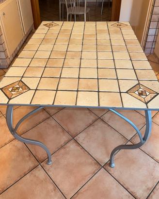 Tavolo ferro battuto artigianale 80*115 con Sedie 
