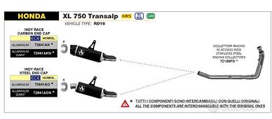 Scarico arrow honda xl 750 transalp