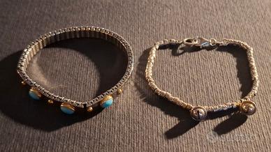 2 Bracciali con Granelli Argento e Nomination Ext