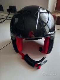 casco da sci  per bambini nero e rosso