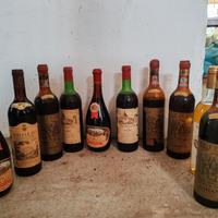 Stock bottiglie vino e liquori epoca da collezione