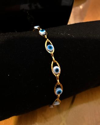  bracciale con charm occhi contro malocchio 