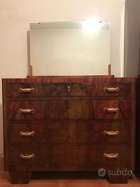 Comò Art Déco con Specchiera