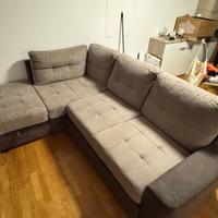 Divano letto con contenitore e chaise longue