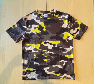 T-Shirt Zara Uomo M42 Camouflage Militare Giallo