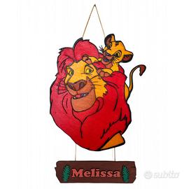 Fiocco nascita bambini… targhetta porta… re leone