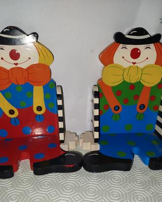 Ferma libri vintage in legno anni '80