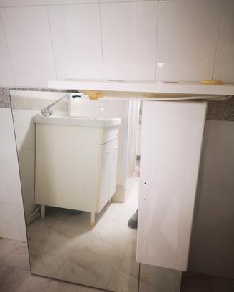 Pensile con specchio bagno