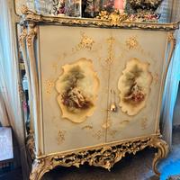 Credenza Bar in barocco veneziano con illuminazion