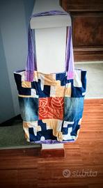 Borsa tote fatta a mano da artigiana, pezzo unico