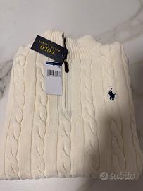 Maglione Ralph Lauren a Trecce con Mezza Zip