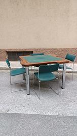 tavolo da gioco con 4 sedie vintage anni 70