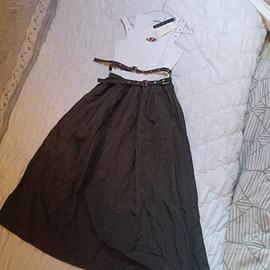Vestito lungo estivo bianco e nero
