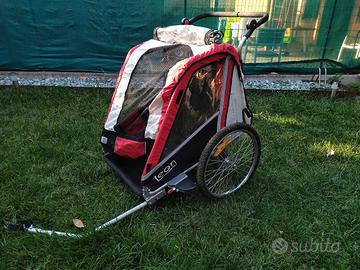 carrellino porta bambini  per bicicletta 