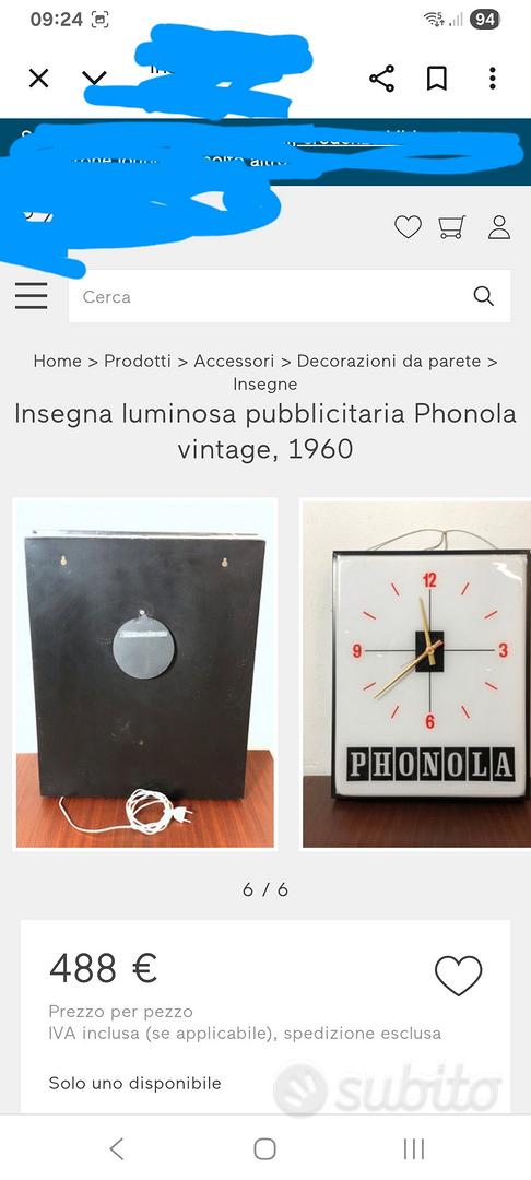 Insegne Luminose Orologio Display INSEGNE LUMINOSE VINTAGE Audio