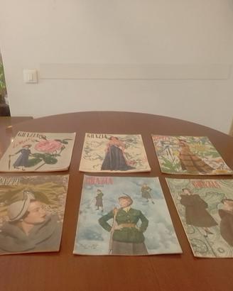 Primo lotto di 6 riviste vintage Grazia 1949