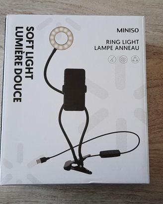 Luce ad anello a LED dimm con supporto smartphone