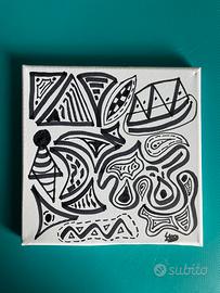 Quadro in bianco e nero su tela 20x20