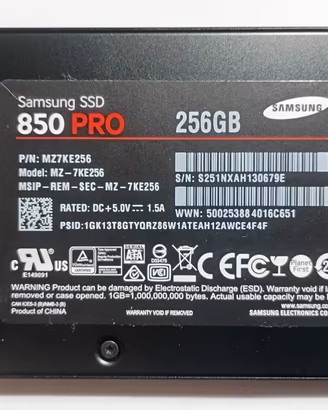 Samsung 850 PRO Solid State Drive 256GB 2,5"