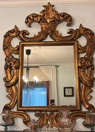 Specchio Barocco a Cartoccio in legno Massello