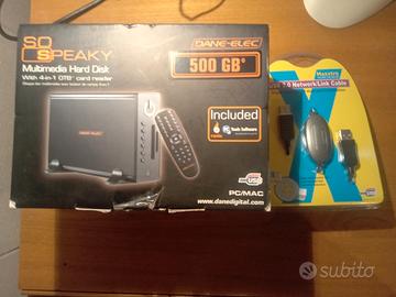 Hard disk multimediale 500 MB+cavo collegamento PC
