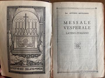 Messale Vesperale latino italiano 1955