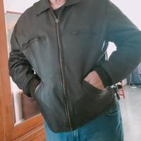 giubbotto in pelle marrone vintage ricondizionato 