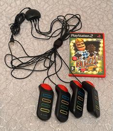 Buzz PS2 / PS3 - Set 4 Pulsantiere USB + Gioco Buz