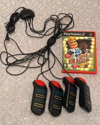 Buzz PS2 / PS3 - Set 4 Pulsantiere USB + Gioco Buz