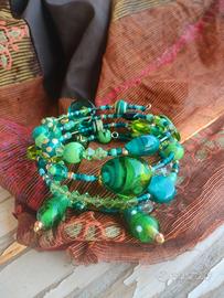 bracciale multifilo in vetro di Murano