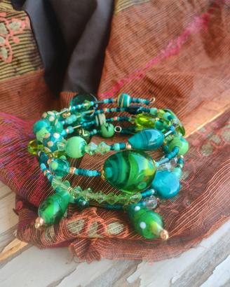 bracciale multifilo in vetro di Murano