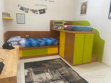 CAMERETTA RAGAZZI 2 LETTI +ARMADIO