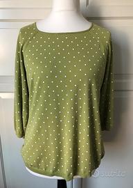 Maglia verde a pois bianchi t. 48 NUOVA