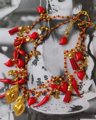 Collier peperoncino sacrocuore nuova portafortuna