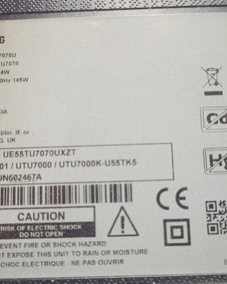 Samsung TV 55" - Ricambi - Mod:UE55TU7070UXZT  