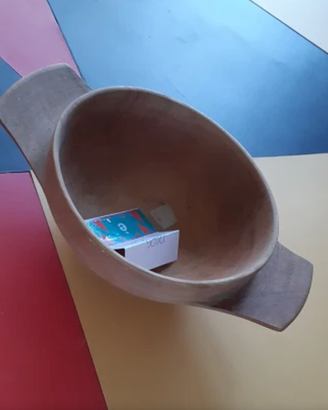 Ciotola Svuotatasche in Legno con Manici