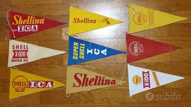 Collezione bandierine stoffa SHELL SHELLINA epoca