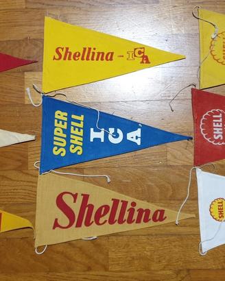 Collezione bandierine stoffa SHELL SHELLINA epoca