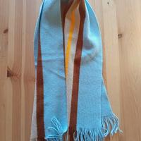 Sciarpa foulard unisex con peneri celeste giallo 