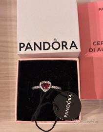 Anello Pamdora nuovo originale, tg 52 cuore rosso