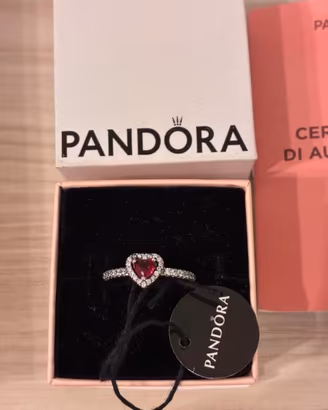 Anello Pamdora nuovo originale, tg 52 cuore rosso