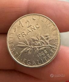 Moneta 1/2 Franc 1968 - Francia - Semeuse