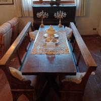 Tavolo massello+ panche chiesa inizio 900