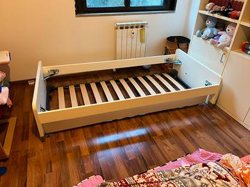 Struttura letto con secondo letto estraibile
