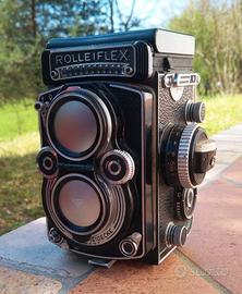 Rolleiflex 3.5F Planar 75mm F/3.5 con custodia