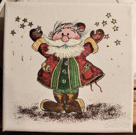 Addobbo natalizio dipinto a mano 