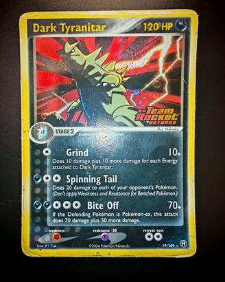 Carta Pokemon Dark Tyranitar rara holo stamped